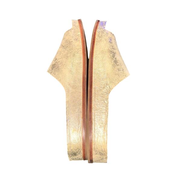 Kork-Ease Tutsi Slides Women's Size 11 M Gold Leather Sandal Slip On Shoe - Picture 6 of 8